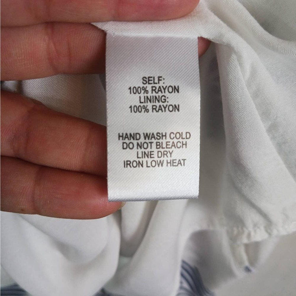 Lulus Womens Size Small Maxi Dress White Blue Sign Of The Times Flowy Beachy - Picture 14 of 16